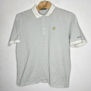 Master's White Striped Short Sleeve Polo Shirt Men's 2XL Golf